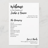 Eenvoudig veelzijdig Casual zwart-wit Programmakaart (Voorkant)