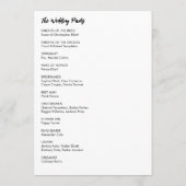 Eenvoudig veelzijdig Casual zwart-wit Programmakaart (Achterkant)