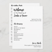 Eenvoudig veelzijdig Casual zwart-wit Programmakaart (Voorkant / Achterkant)