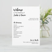 Eenvoudig veelzijdig Casual zwart-wit Programmakaart (Staand voorkant)