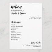 Eenvoudig veelzijdig Casual zwart-wit Programmakaart (Voorkant)