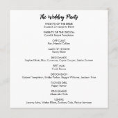 Eenvoudig veelzijdig Casual zwart-wit Programmakaart (Achterkant)