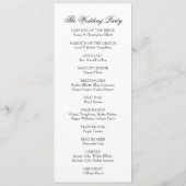 Eenvoudig, veelzijdig, elegant zwart-wit programmakaart (Achterkant)