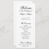 Eenvoudig, veelzijdig, elegant zwart-wit programmakaart (Voorkant / Achterkant)