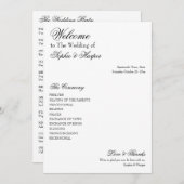 Eenvoudig, veelzijdig, elegant zwart-wit programmakaart (Voorkant / Achterkant)