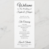 Eenvoudig, veelzijdig, elegant zwart-wit programmakaart (Voorkant)