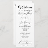 Eenvoudig, veelzijdig, elegant zwart-wit programmakaart (Voorkant / Achterkant)