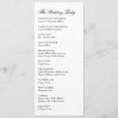 Eenvoudig, veelzijdig, elegant zwart-wit programmakaart (Achterkant)