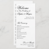 Eenvoudig, veelzijdig, elegant zwart-wit programmakaart (Voorkant / Achterkant)