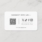 Eenvoudig verbinden met ons Social Media QR Code L Visitekaartje (Voorkant)