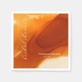 Eenvoudig verbrand Oranje, modern stromend inkt Servet (Voorkant)