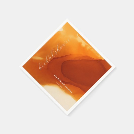 Eenvoudig verbrand Oranje, modern stromend inkt Servet (Hoek)