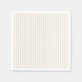 Eenvoudig verfijnd modern tan en witte streep servet (Voorkant)