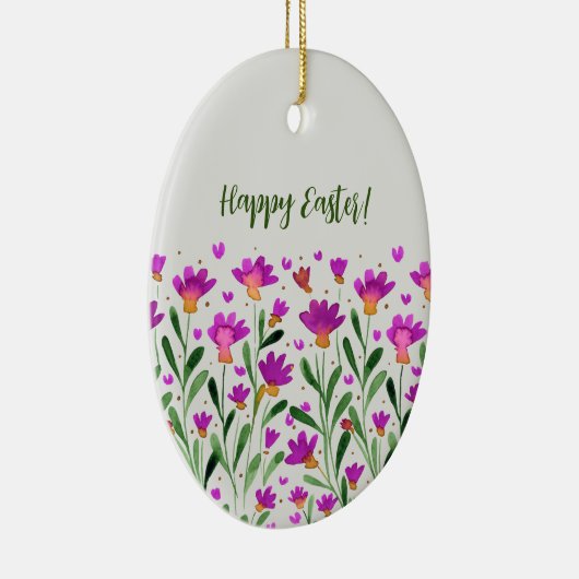 Eenvoudig vergeet me niet bloemen Pasen Keramisch Ornament (Rechts)