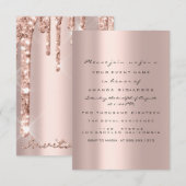 Eenvoudig Verjaardag Bruidsroos Drips Glitters Kaart (Voorkant / Achterkant)