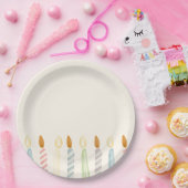 Eenvoudig verjaardagskaarsenfeest papieren bordje (Feest)