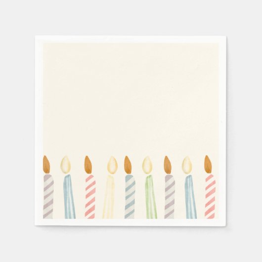 Eenvoudig verjaardagskaarsenfeest servet (Voorkant)