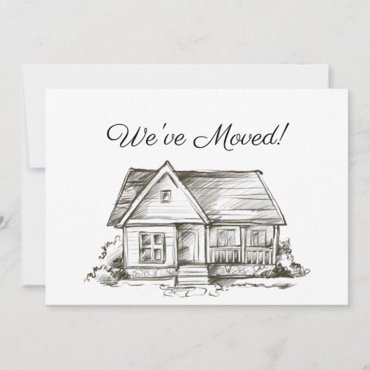 Eenvoudig Verketend Huis Nieuw Adres Aankondiging (Voorkant)