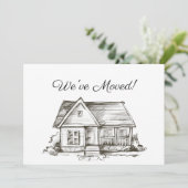 Eenvoudig Verketend Huis Nieuw Adres Aankondiging (Staand voorkant)