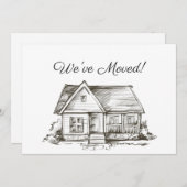 Eenvoudig Verketend Huis Nieuw Adres Aankondiging (Voorkant / Achterkant)