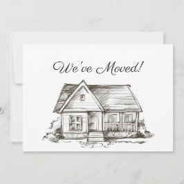 Eenvoudig Verketend Huis Nieuw Adres Aankondiging