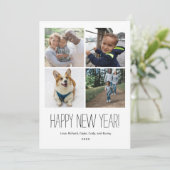 Eenvoudig verklaard Happy New Year-fotokaart (Staand voorkant)