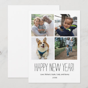 Eenvoudig verklaard Happy New Year-fotokaart