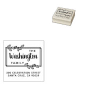 Eenvoudig Verlaat Familienaam Script & Terugkeerad Rubberstempel (Gestempeld)