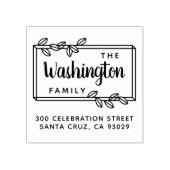 Eenvoudig Verlaat Familienaam Script & Terugkeerad Rubberstempel (Afrduk)