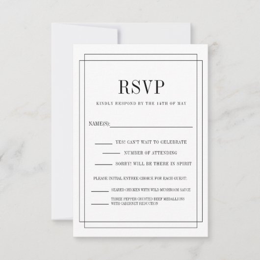 eenvoudig verliefd RSVP kaartje (Voorkant)