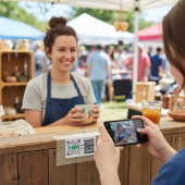 Eenvoudig verlopen QR-codebetalingsproces Visitekaartje