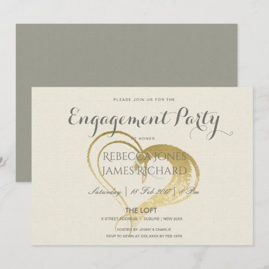 EENVOUDIG VERLOVING VOOR DE TITEL VAN DE GOLD-HART KAART (Voorkant / Achterkant)