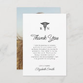 Eenvoudig verplegend afstuderen Dank u kaart (Voorkant / Achterkant)