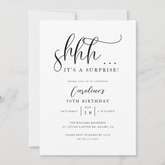 Eenvoudig Verrassingsverjaardagsfeestje Kaart (Voorkant)