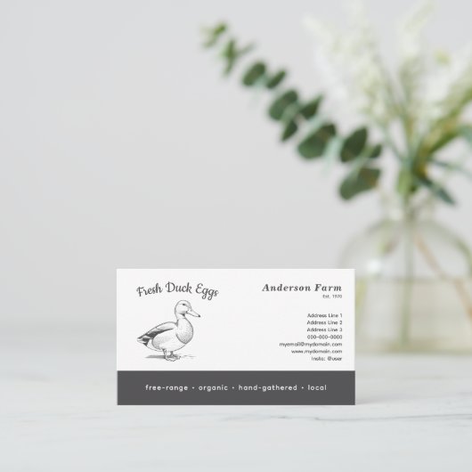 Eenvoudig vers Boerderij eendeneieren Visitekaartje (Staand voorkant)