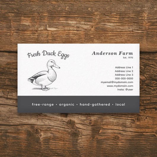 Eenvoudig vers Boerderij eendeneieren Visitekaartje