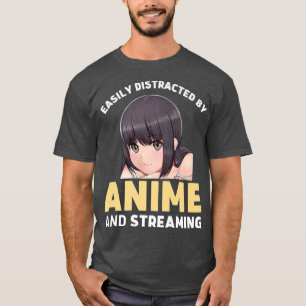 Eenvoudig verstoord door animatie en streaming man t-shirt