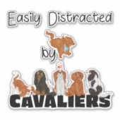 Eenvoudig verstoord door Cavaliers King Charles Sticker (Voorkant)