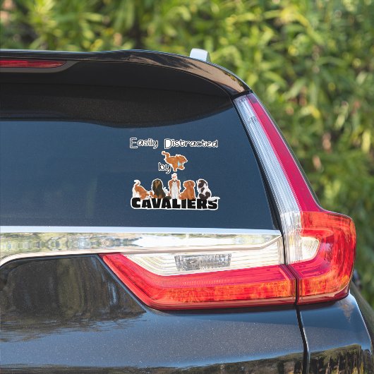 Eenvoudig verstoord door Cavaliers King Charles Sticker (Auto Zijkant)