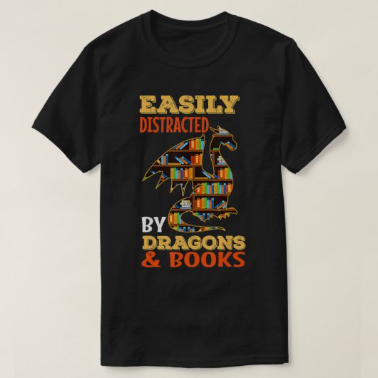 Eenvoudig verstoord door dragons en boekendrakenli t-shirt (Design voorkant)