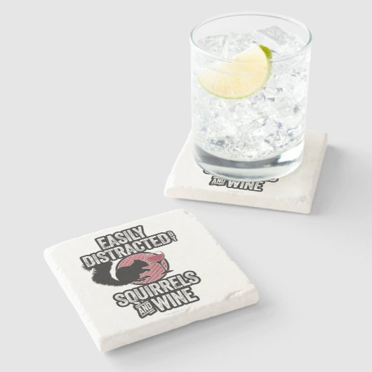 Eenvoudig verstoord door eekhoorns en wijn stenen onderzetter (Zijkant)