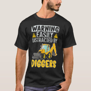 Eenvoudig verstoord door een digitale backhoe-lade t-shirt
