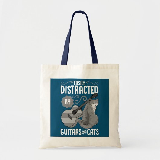 Eenvoudig verstoord door gitaren en katten tote bag (Voorkant)