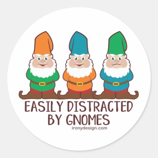 Eenvoudig verstoord door Gnomen Classic Round Stic Ronde Sticker (Voorkant)