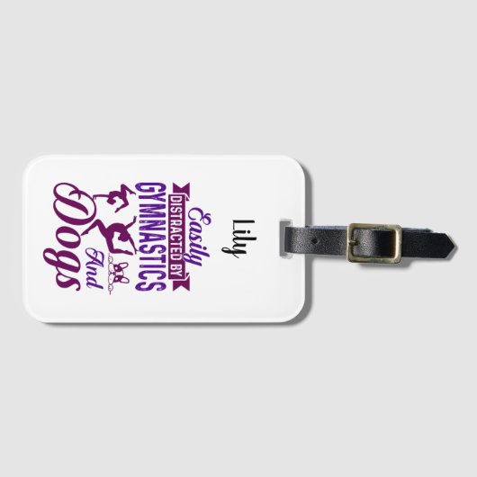 Eenvoudig verstoord door gymnastiek en honden bagagelabel (Voorkant (horizontaal))