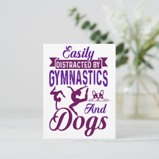 Eenvoudig verstoord door gymnastiek en honden briefkaart (Staand voorkant)