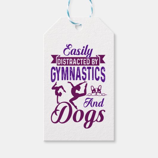 Eenvoudig verstoord door gymnastiek en honden cadeaulabel (Voorkant)