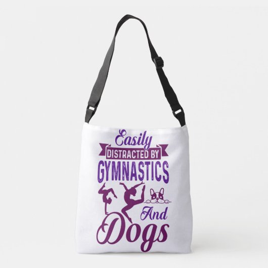Eenvoudig verstoord door gymnastiek en honden crossbody tas (Achterkant)