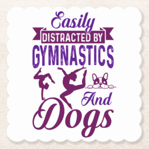 Eenvoudig verstoord door gymnastiek en honden kartonnen onderzetters