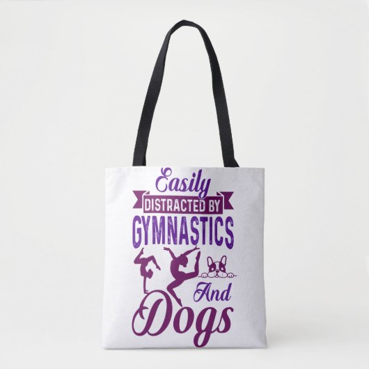 Eenvoudig verstoord door gymnastiek en honden tote bag (Voorkant)